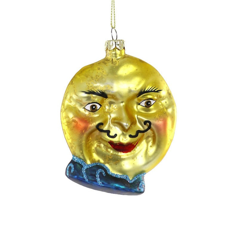 Moon Fellow Glass Ornament