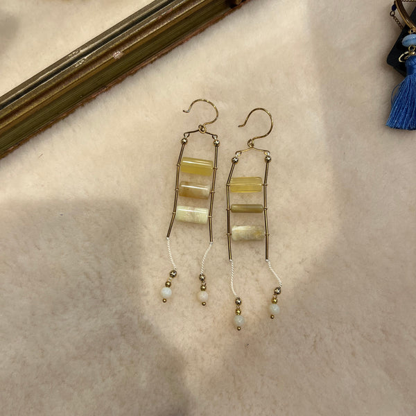 Yellow African Opal Earrings