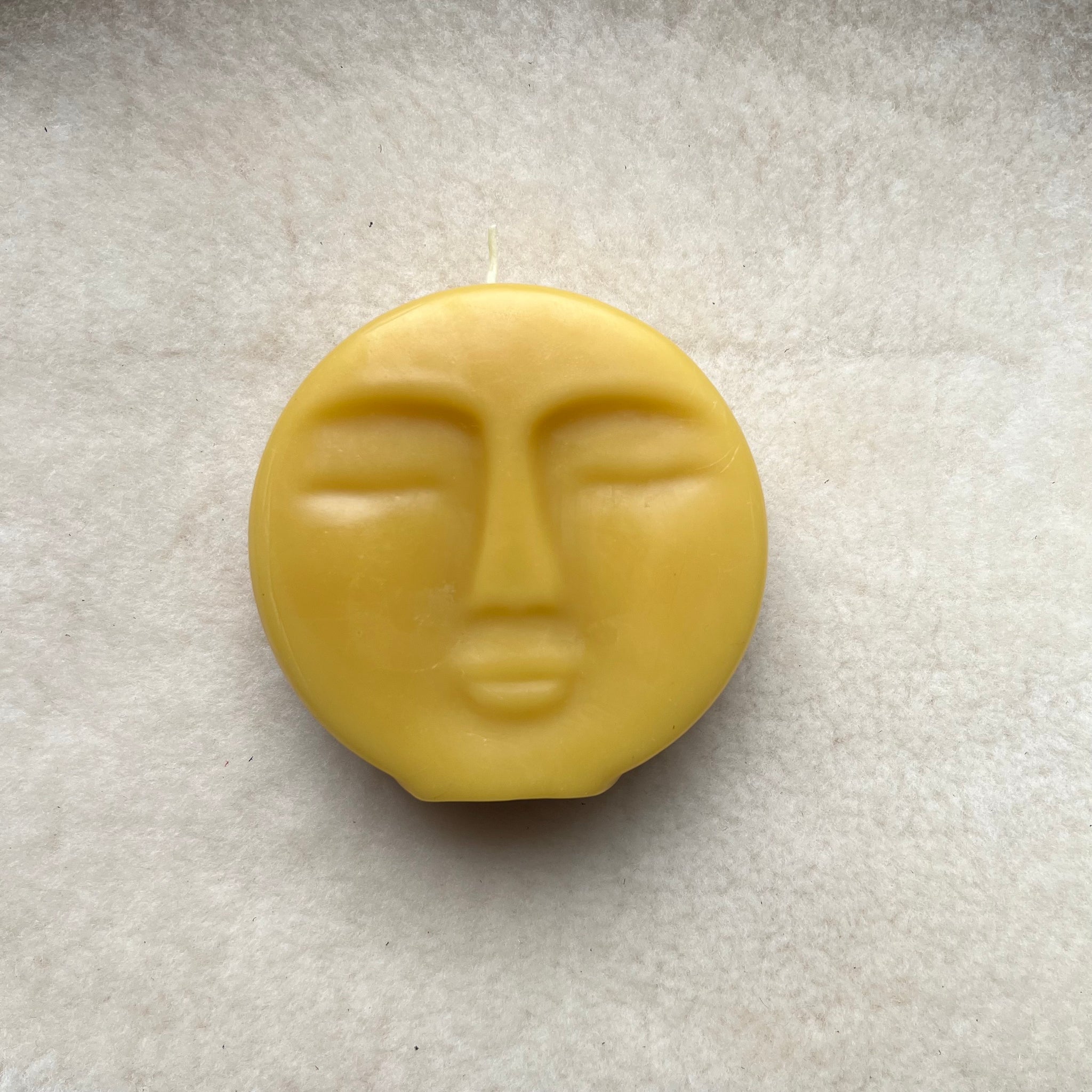 Beeswax Moon Face Ritual Candle