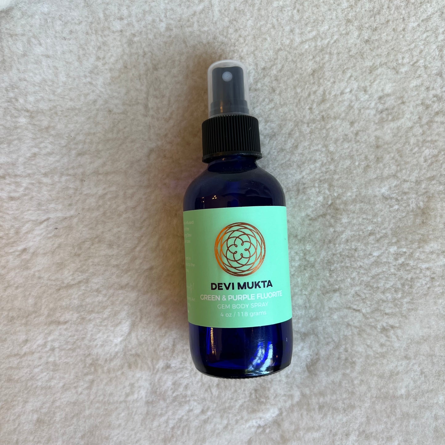 Green and Purple Fluorite Gem Body Spray - Heart/Mind Connection