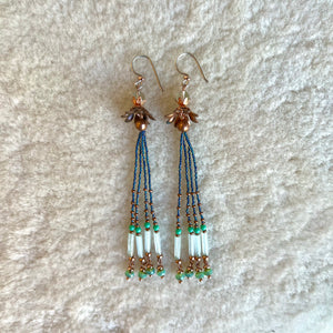 Aquamarine Flower Earrings