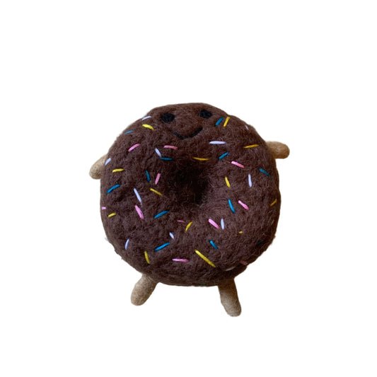 Chocolate Donut - Felted Wool Dog Toy - Ware of the Dog