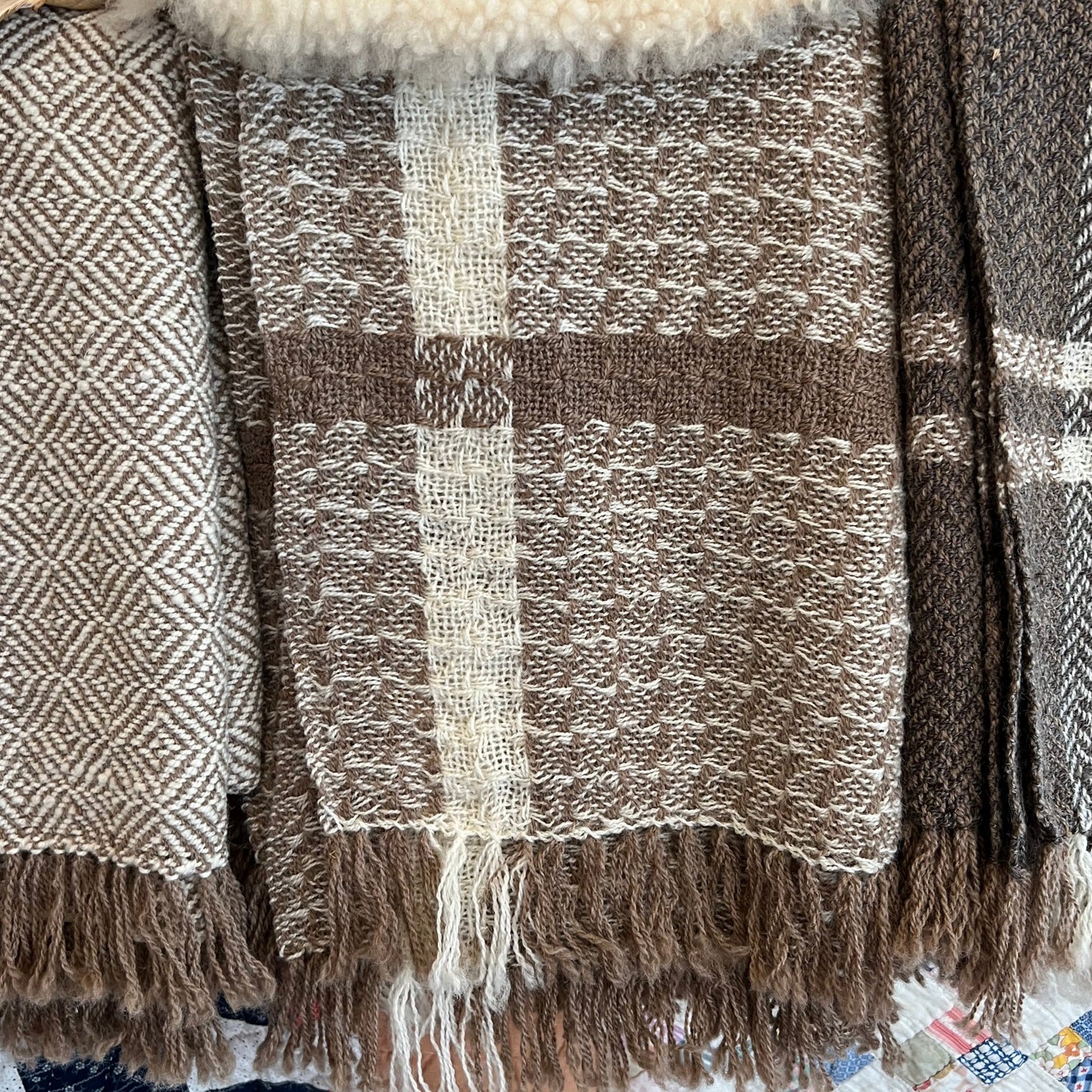 Handwoven Romney Sheep Wool Throw