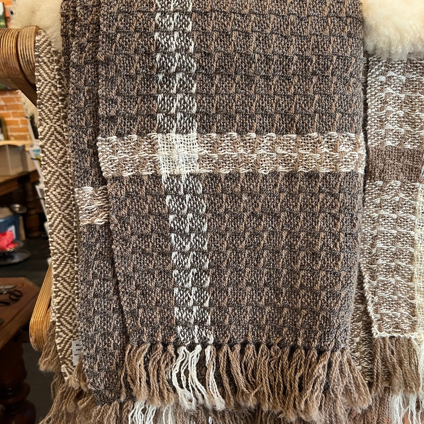 Handwoven Romney Sheep Wool Throw