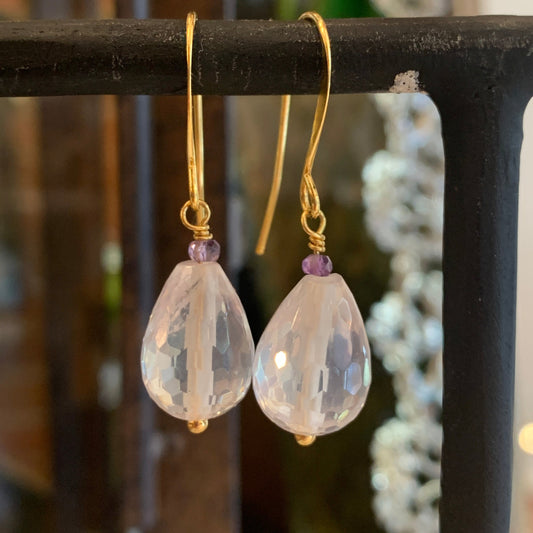 Rose Quartz & Amethyst Earrings