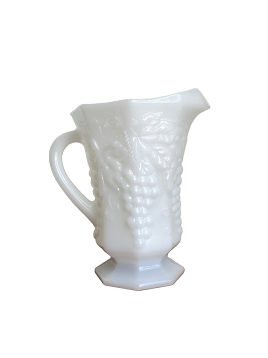 Anchor Hocking Grapes Milk Glass 20 oz. Pitcher