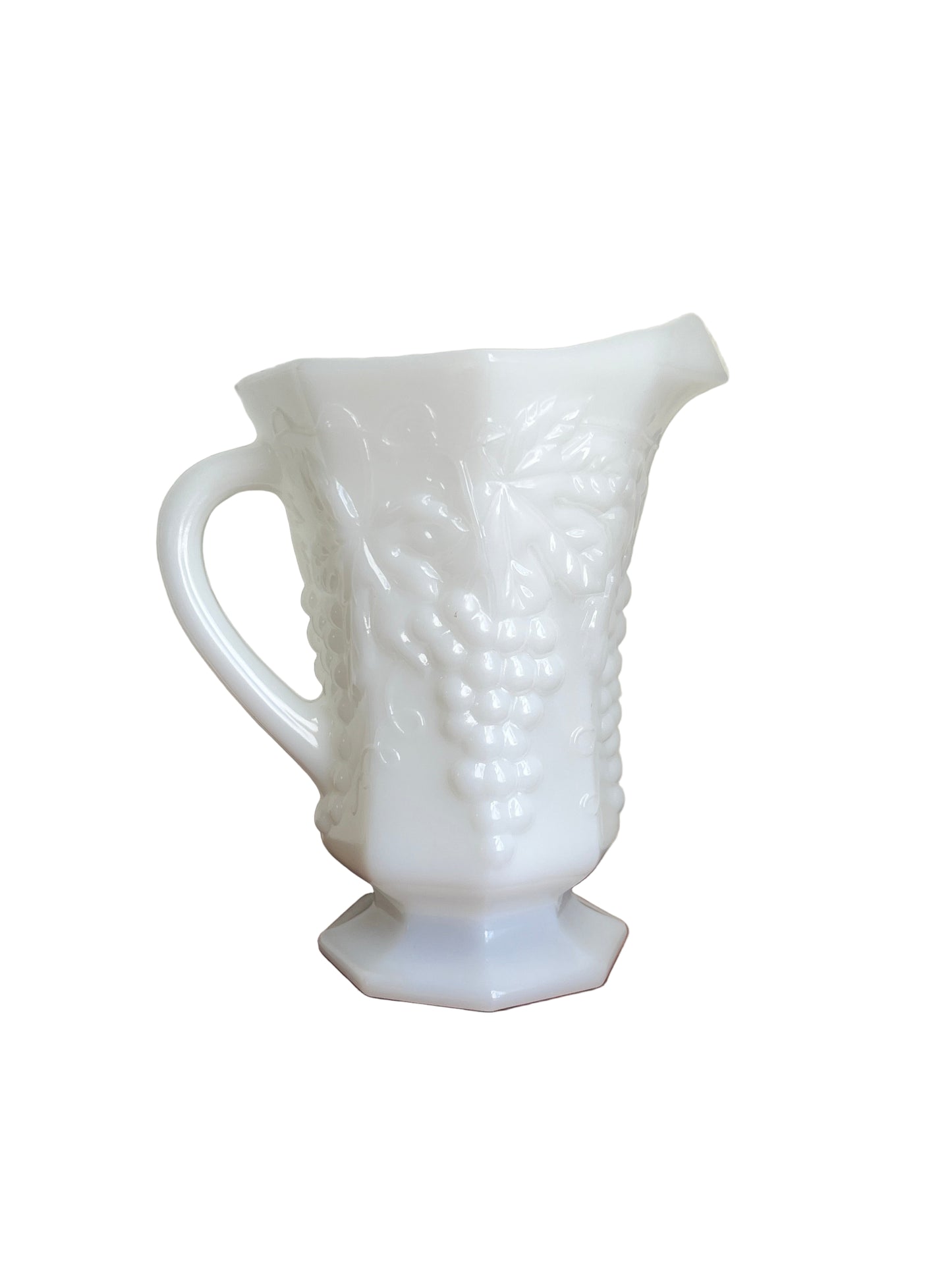 Anchor Hocking Grapes Milk Glass 20 oz. Pitcher