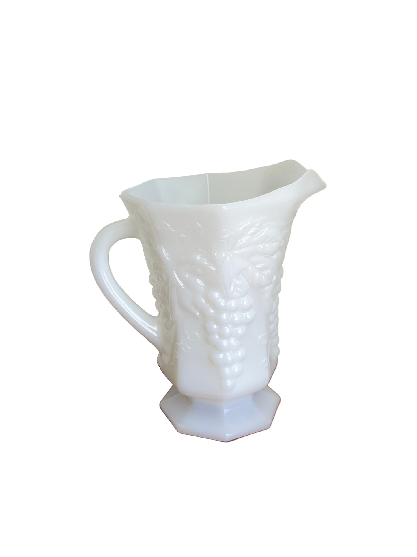 Anchor Hocking Grapes Milk Glass 20 oz. Pitcher