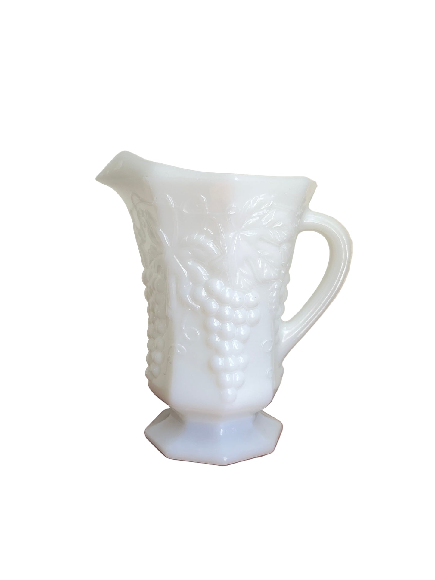 Anchor Hocking Grapes Milk Glass 20 oz. Pitcher