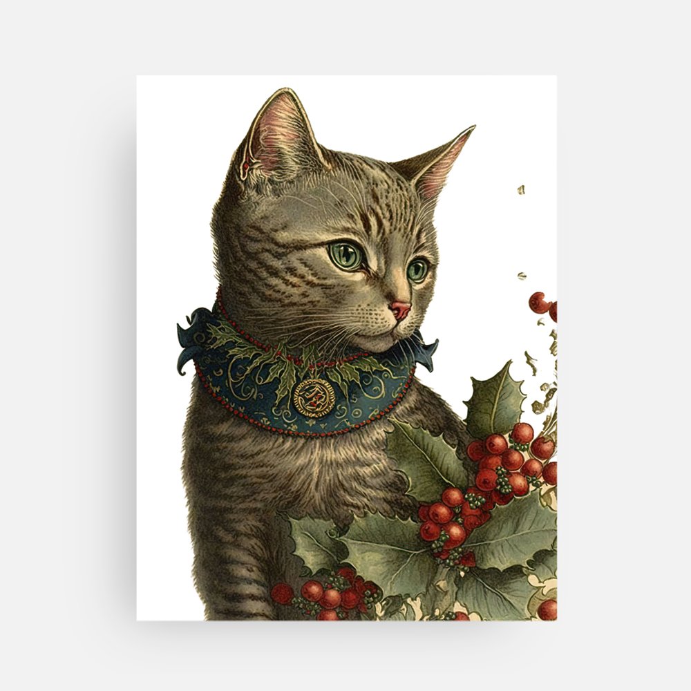 Christmas Kitty Post Card