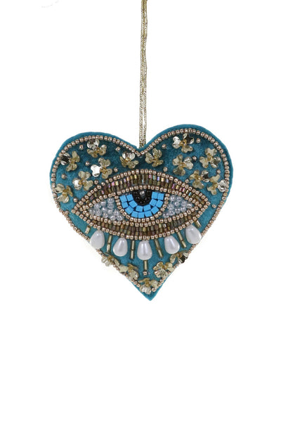 Beaded Heart Ornament - 3 colors available