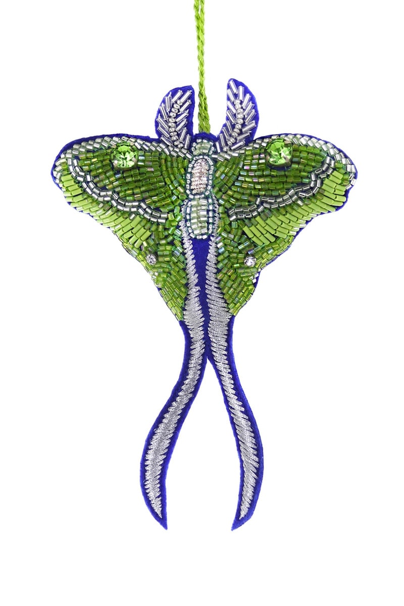 Luna Moth Beaded Ornament