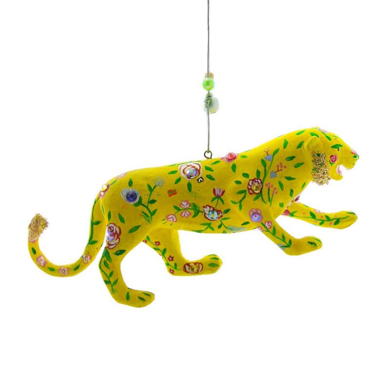 Floral Tiger Ornament - Hand Painted