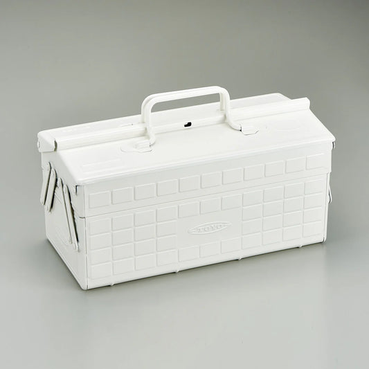 Toyo - Steel Toolbox with Cantilever Lid and Upper Storage Trays ST-350 - White