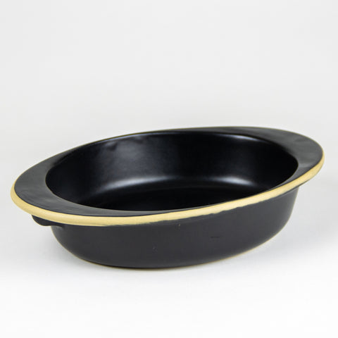 Stoneware Oval Baker - Black