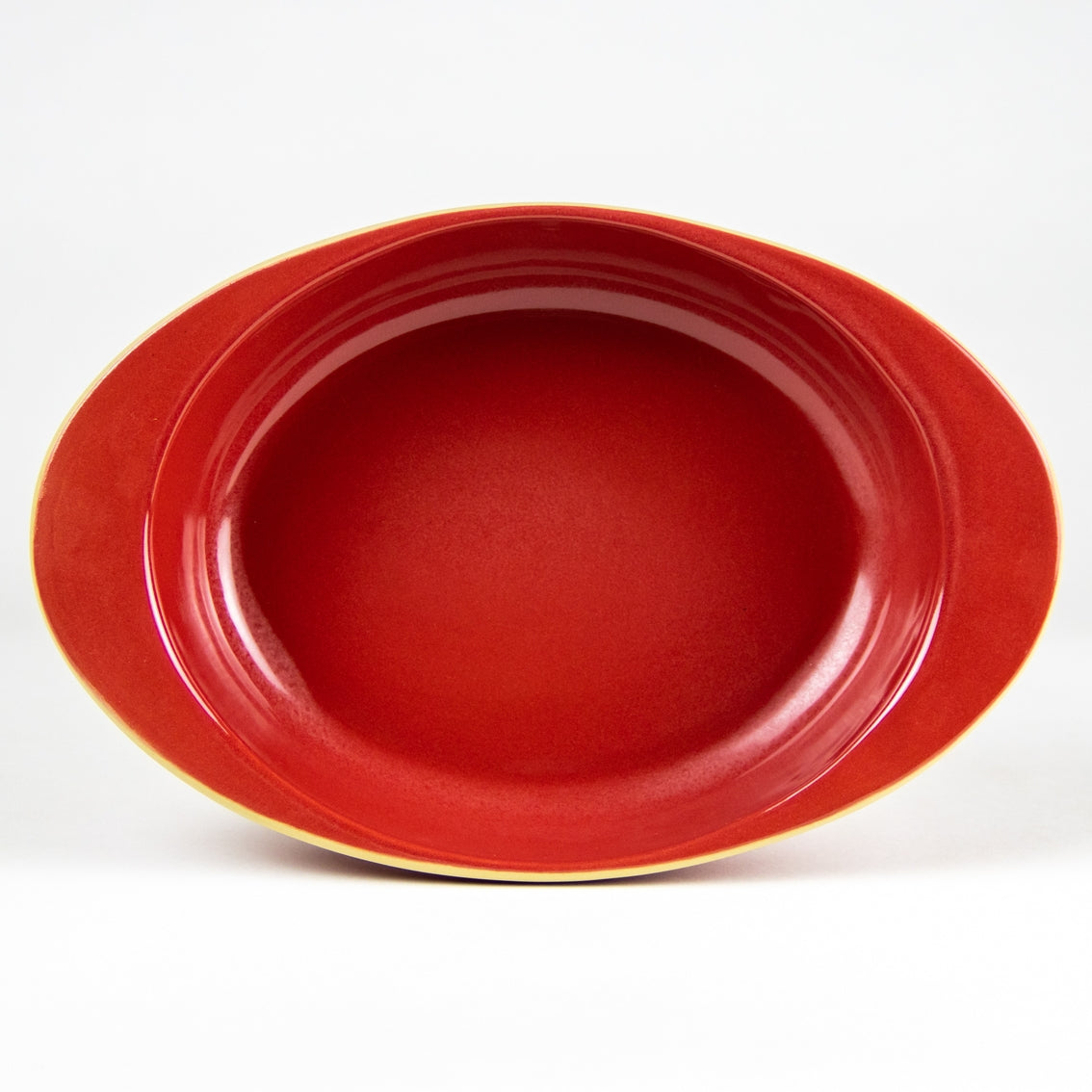 Stoneware Oval Baker - Cherry Red