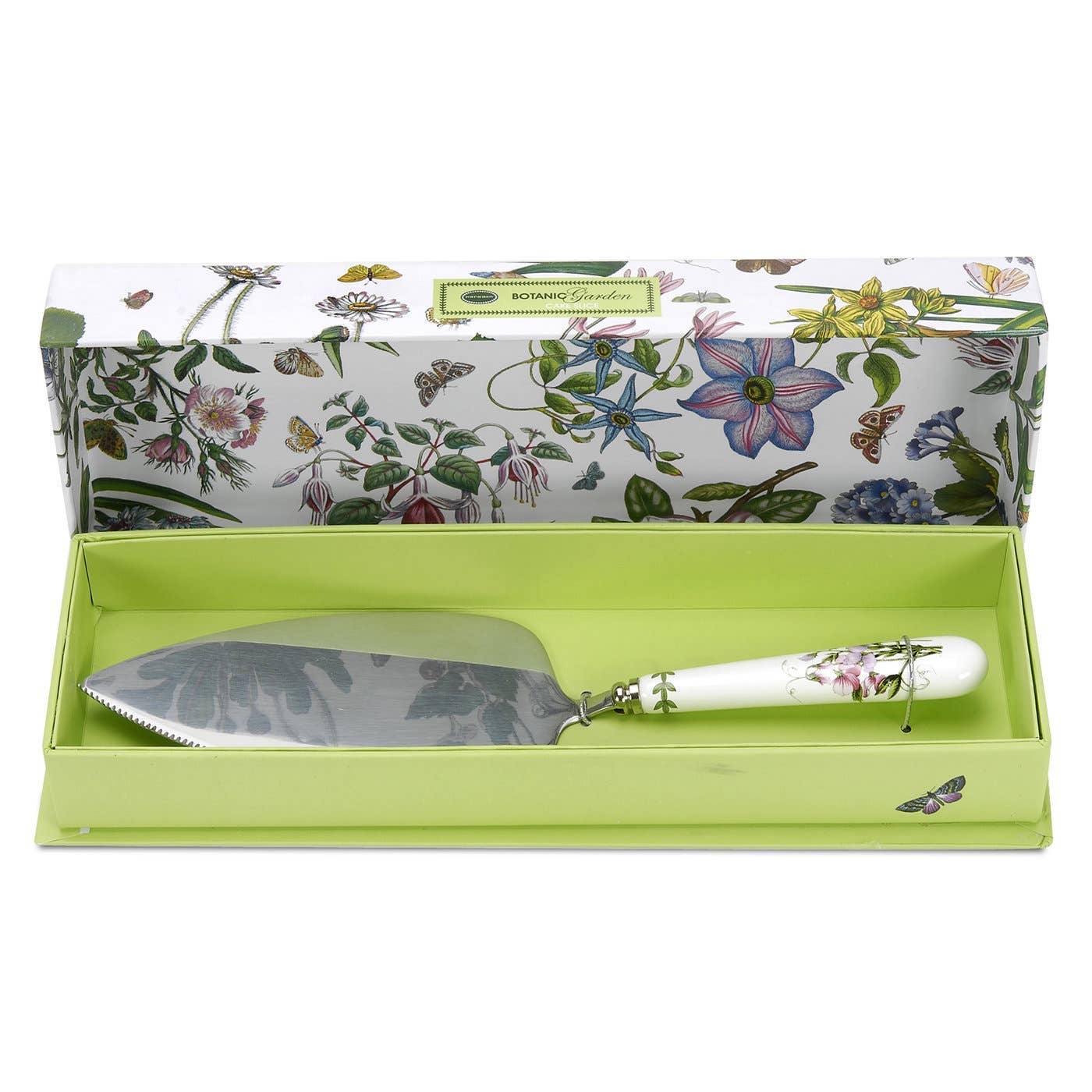 Cake Knife Server - Botanic Garden by Spode - Porcelain and Stainless Steel