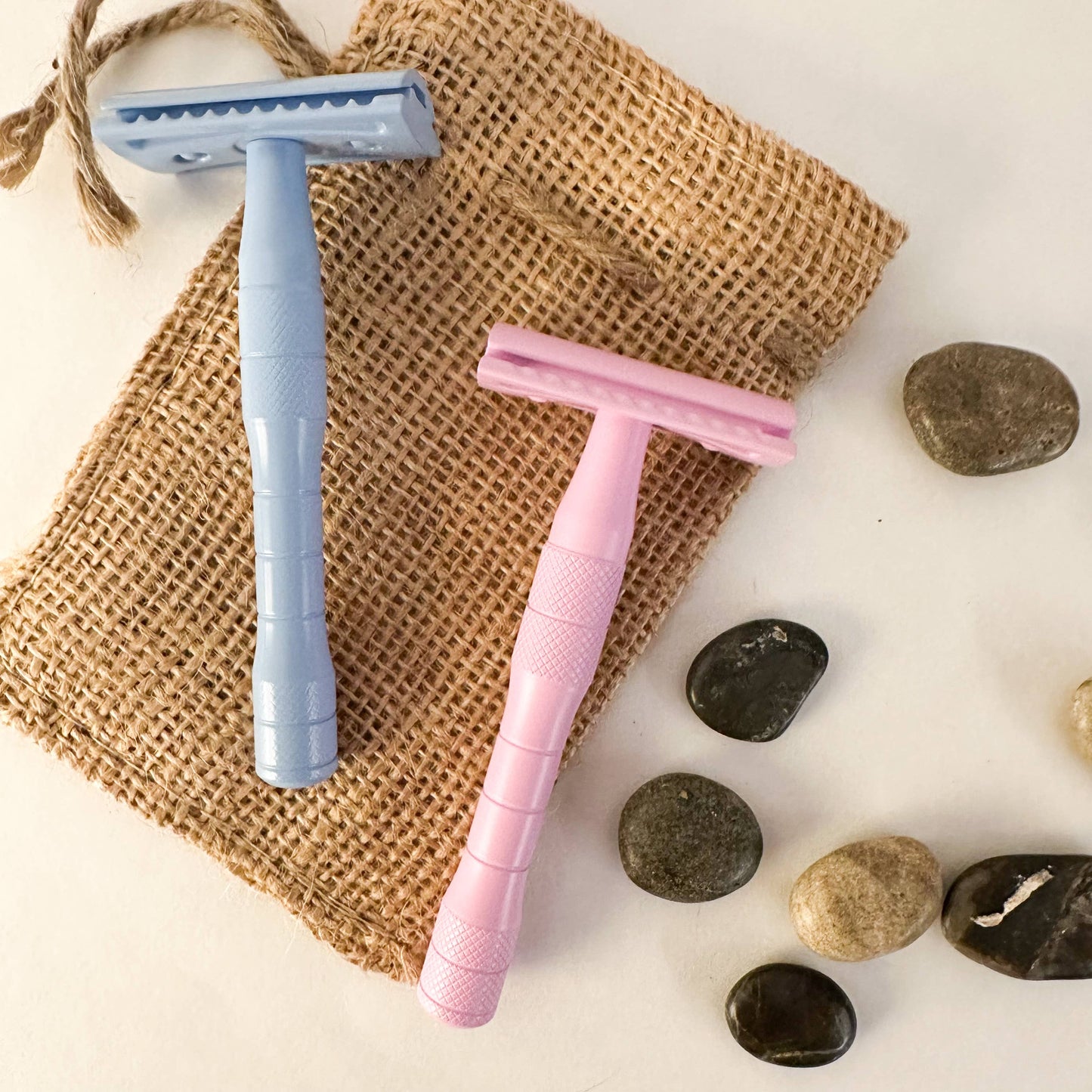 Plastic Free Reusable Metal Double Edge Razor - Blush