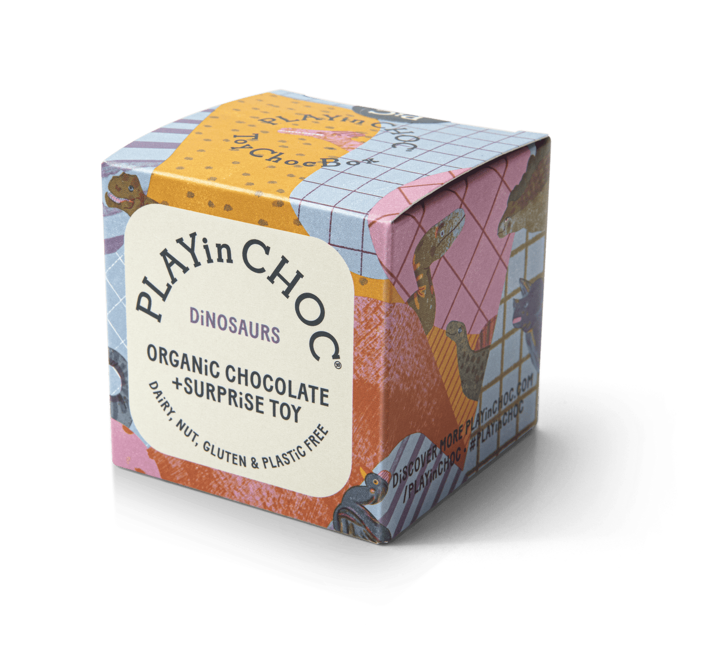 Dinosaurs - Vegan and Gluten Free Surprise Box - Puzzle Toy with Chocolate - Plastic Free - ToyChoc Box®