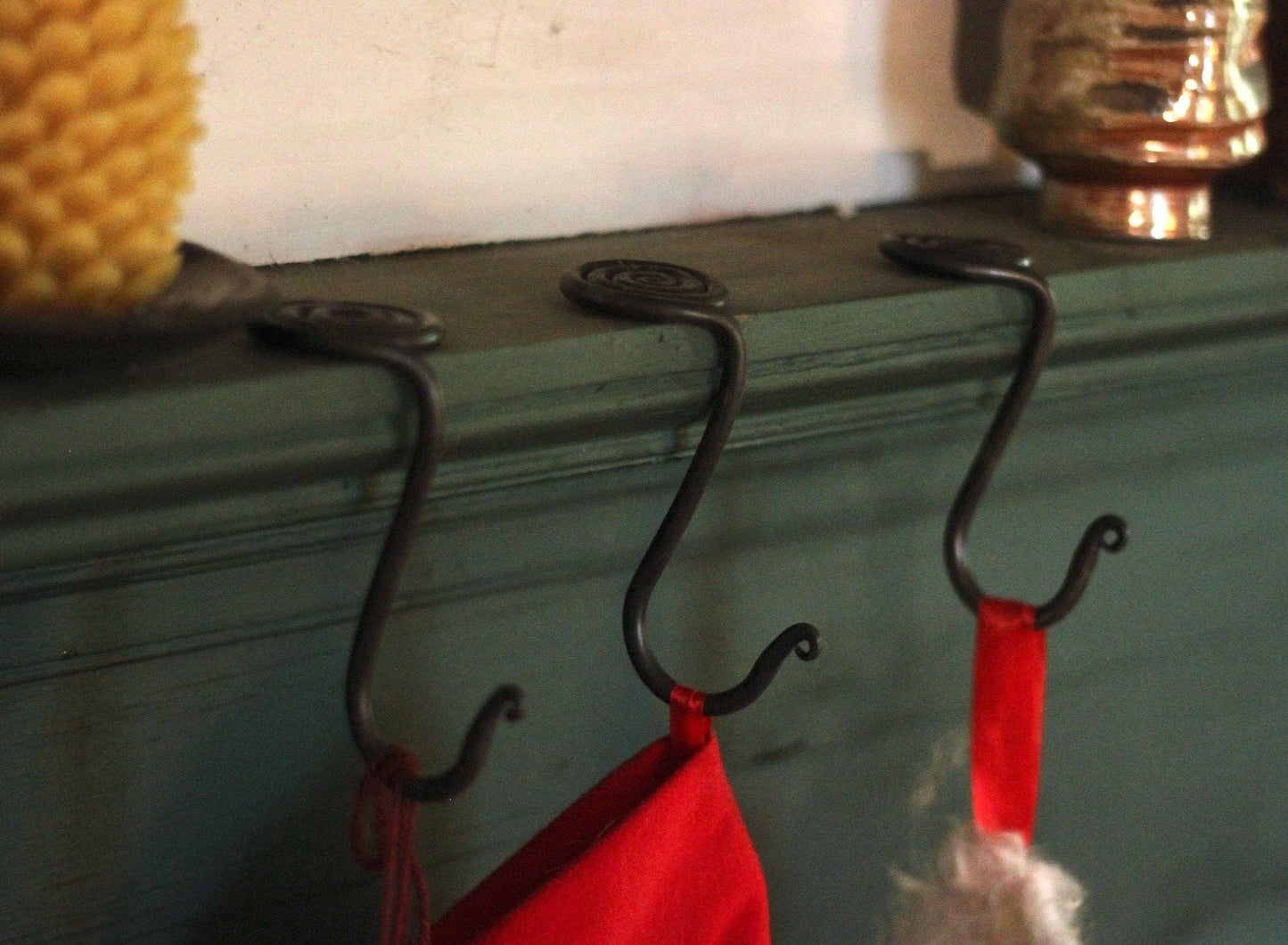 Stocking Holder Hook for Mantle or Shelf - Hand Forged