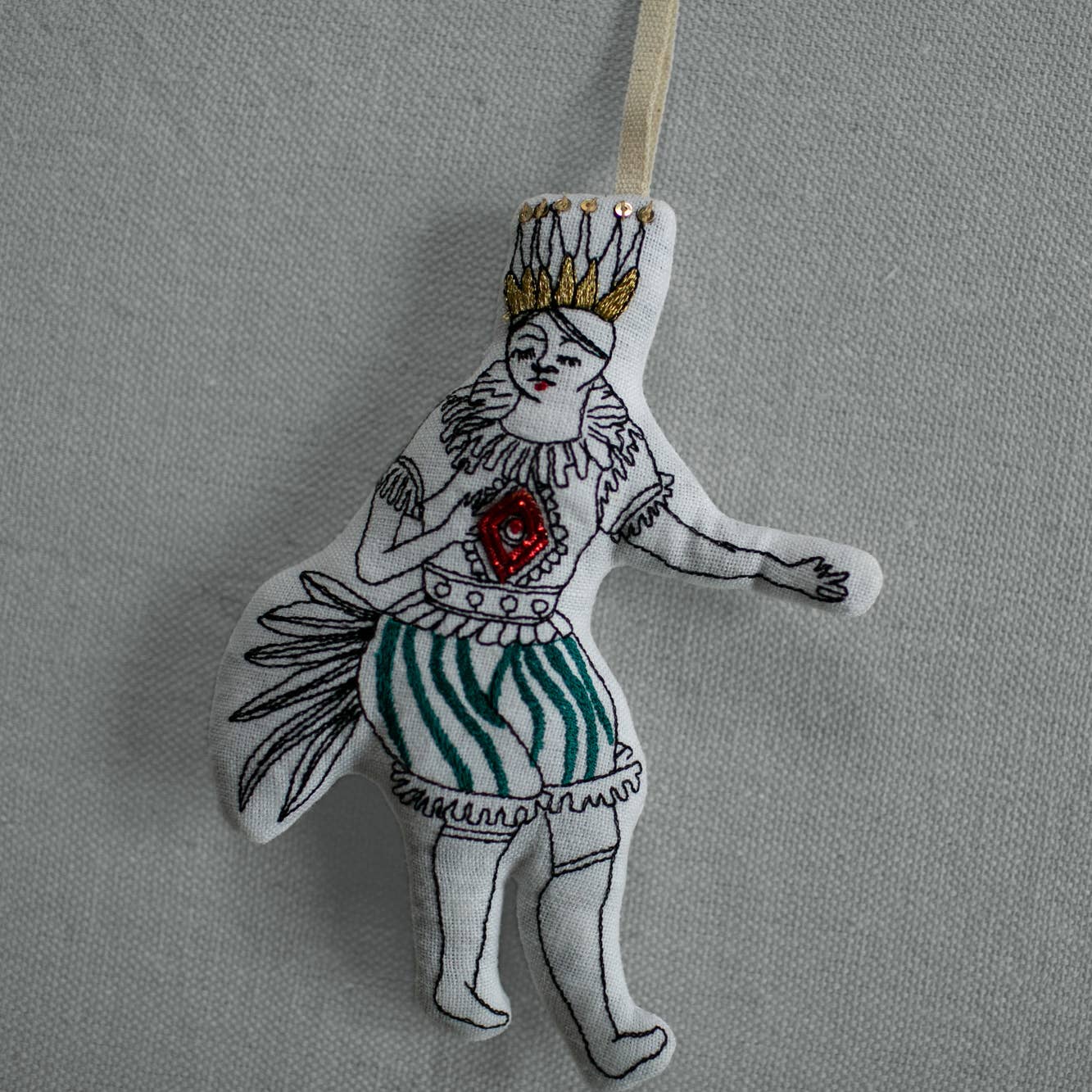 Mini Dancing Jester - Cotton & Lavender filled Ornament - Skippy Cotton