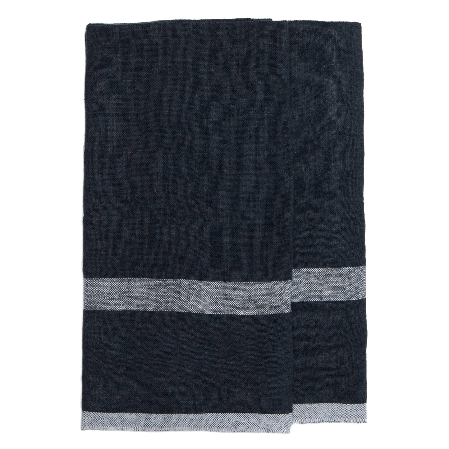 Laundered Linen Towel 20x30 - Indigo/White