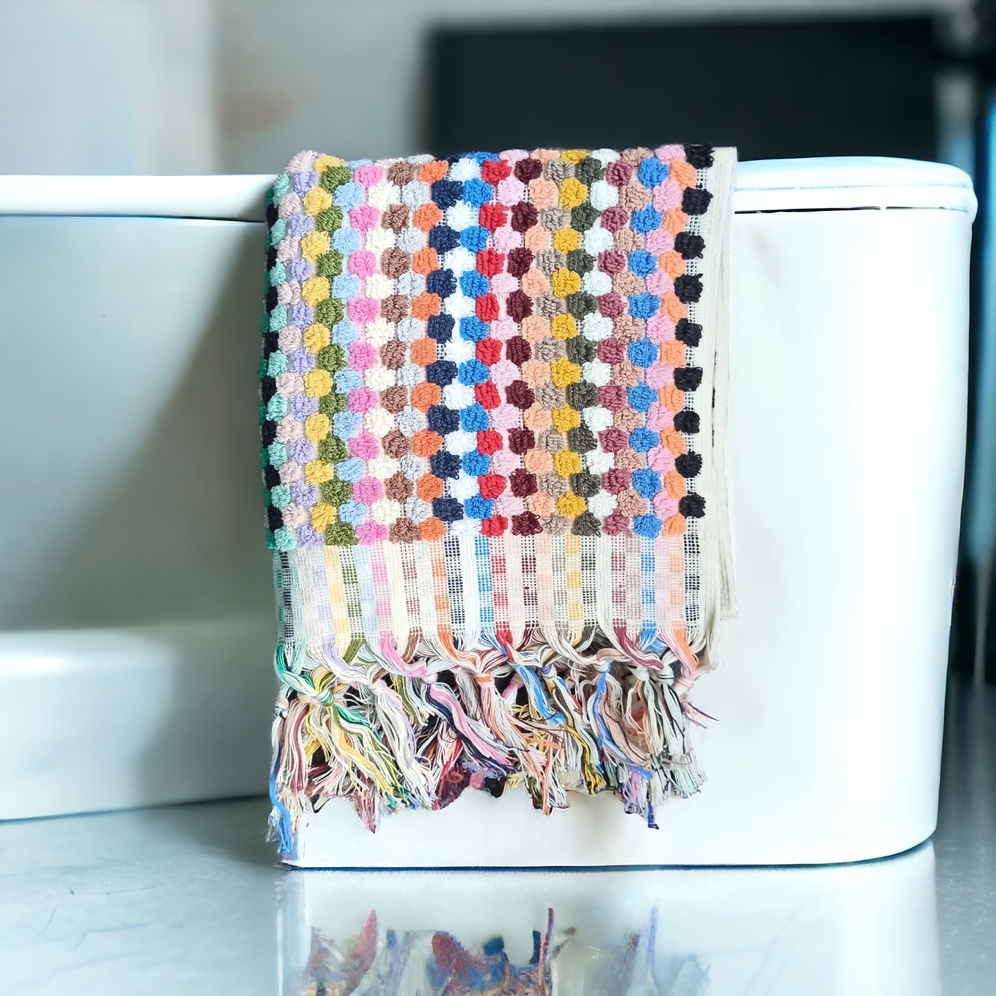 Bubble Hand-loomed Turkish Hand Towels - Rainbow