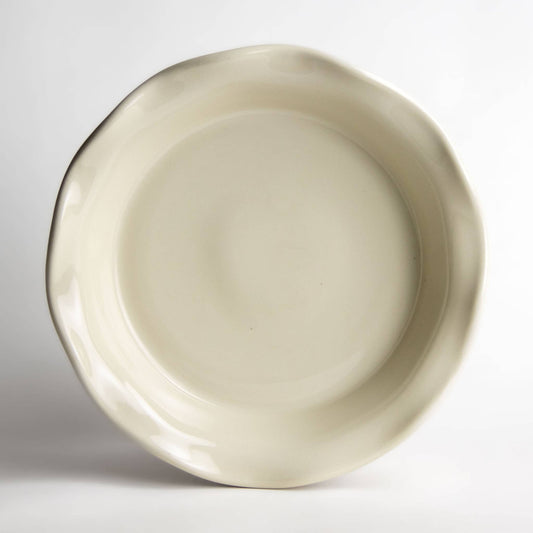 Pearl - Frilly Pie Plate - Handmade Stoneware