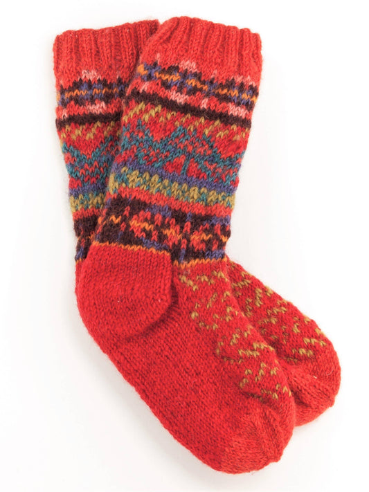 Women's Wool Knit Socks - Hadley Orange