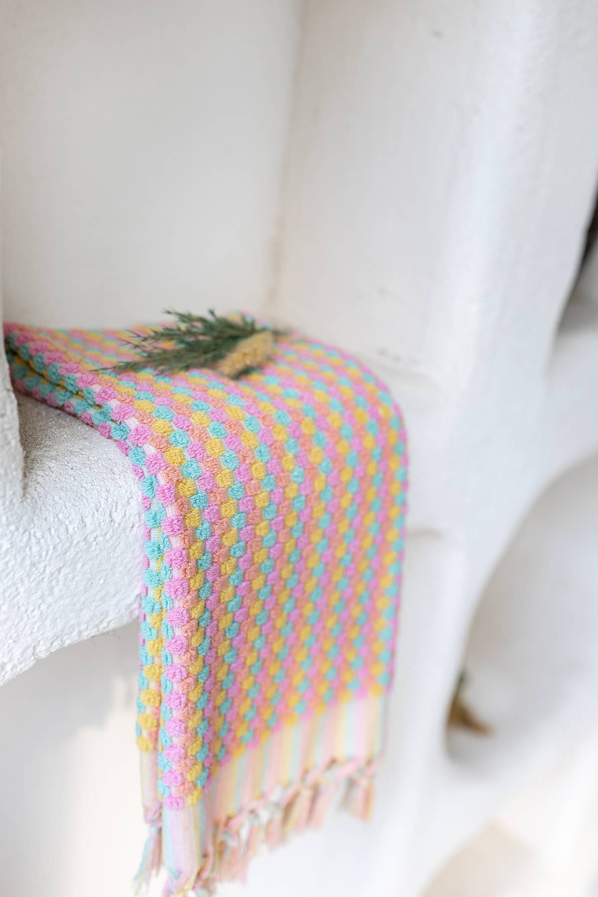 Bubble Hand-loomed Turkish Hand Towel - Pink & Green