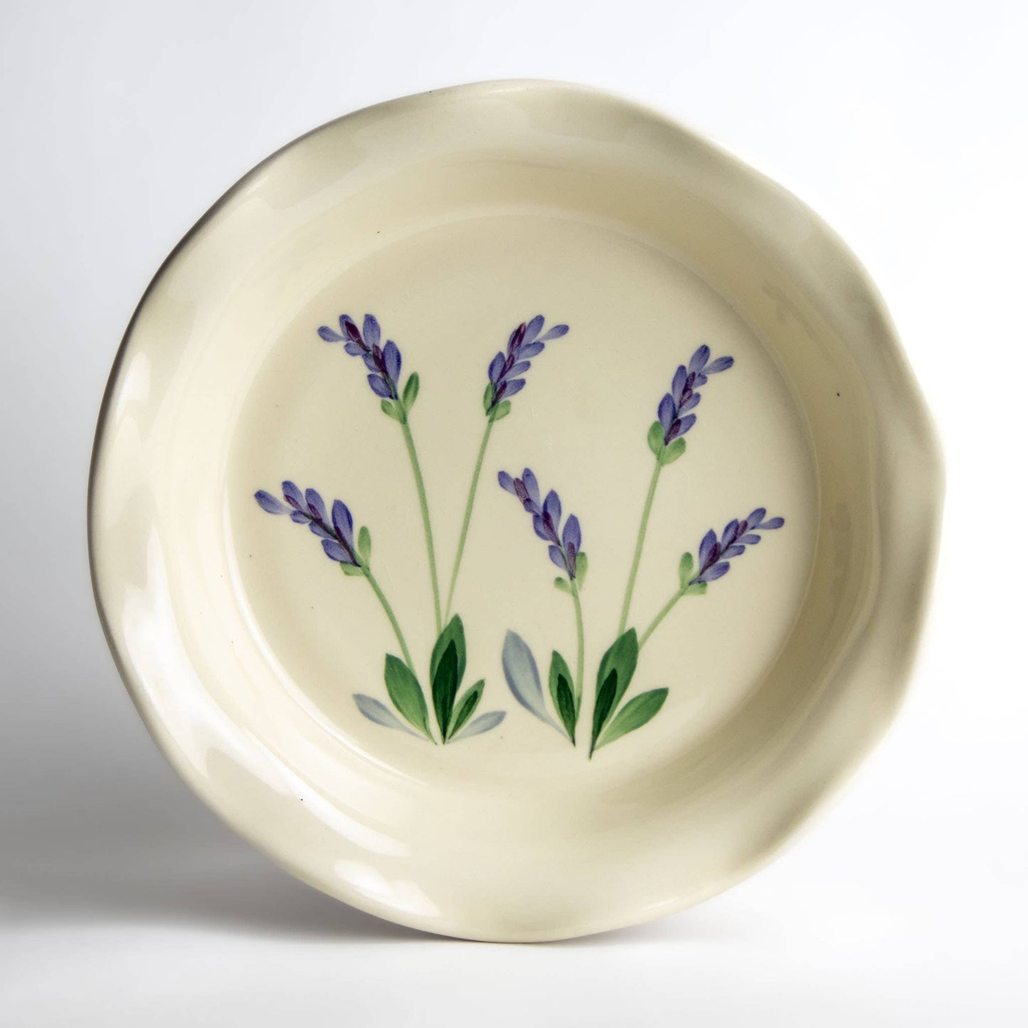 Lavender - Frilly Pie Plate - Handmade Stoneware