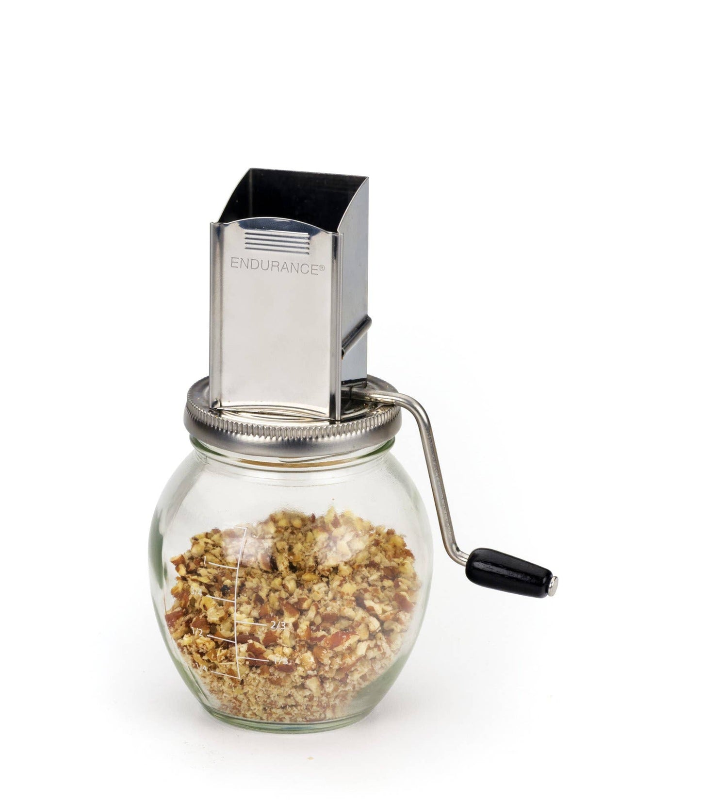 Nut Grinder - Vintage Style - Aluminum, Stainless Steel, and Glass