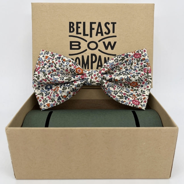 Liberty of London Bow Tie in Burnt Orange Ditsy Floral