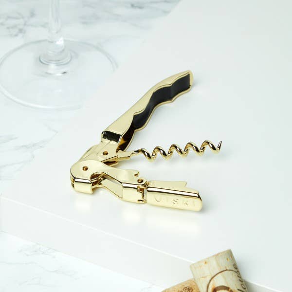 Double Hinged Corkscrew in Gold