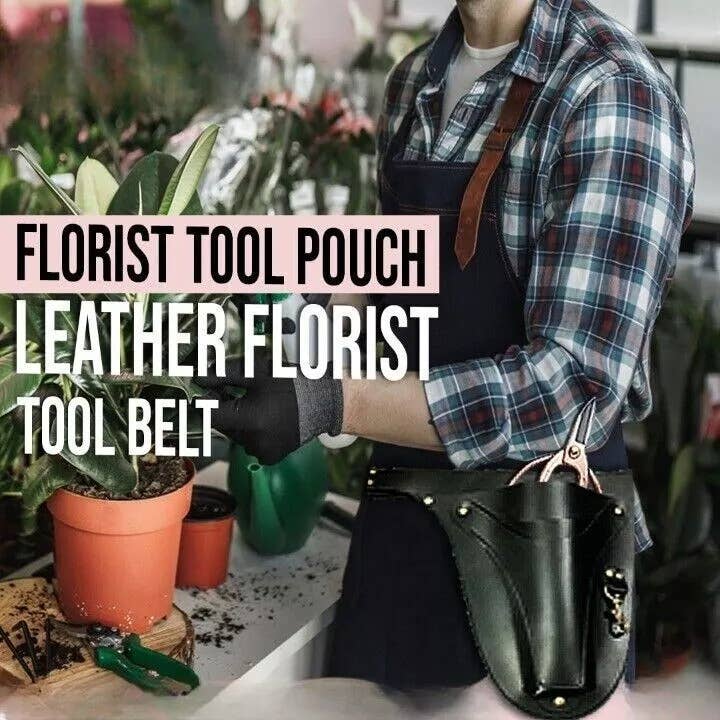 Leather Florist or Gardener Tool Belt - Black