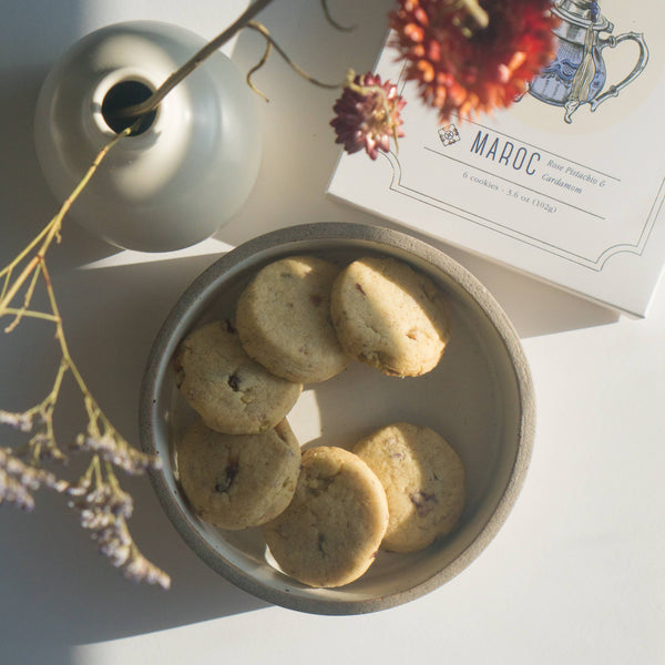 Rose Pistachio Cardamom Shortbread Cookies - Maroc