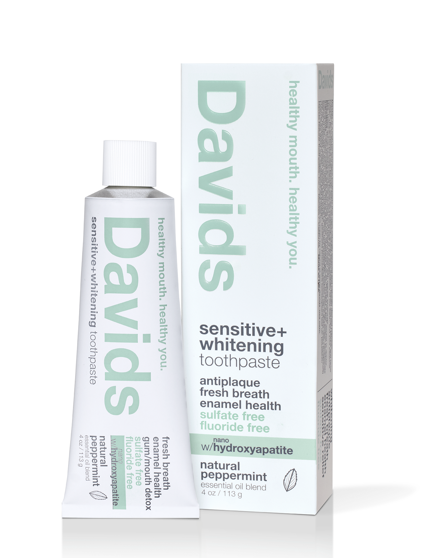 Davids Kids + Adults Nano-Hydroxyapatite Premium Toothpaste - Sensitive + Whitening