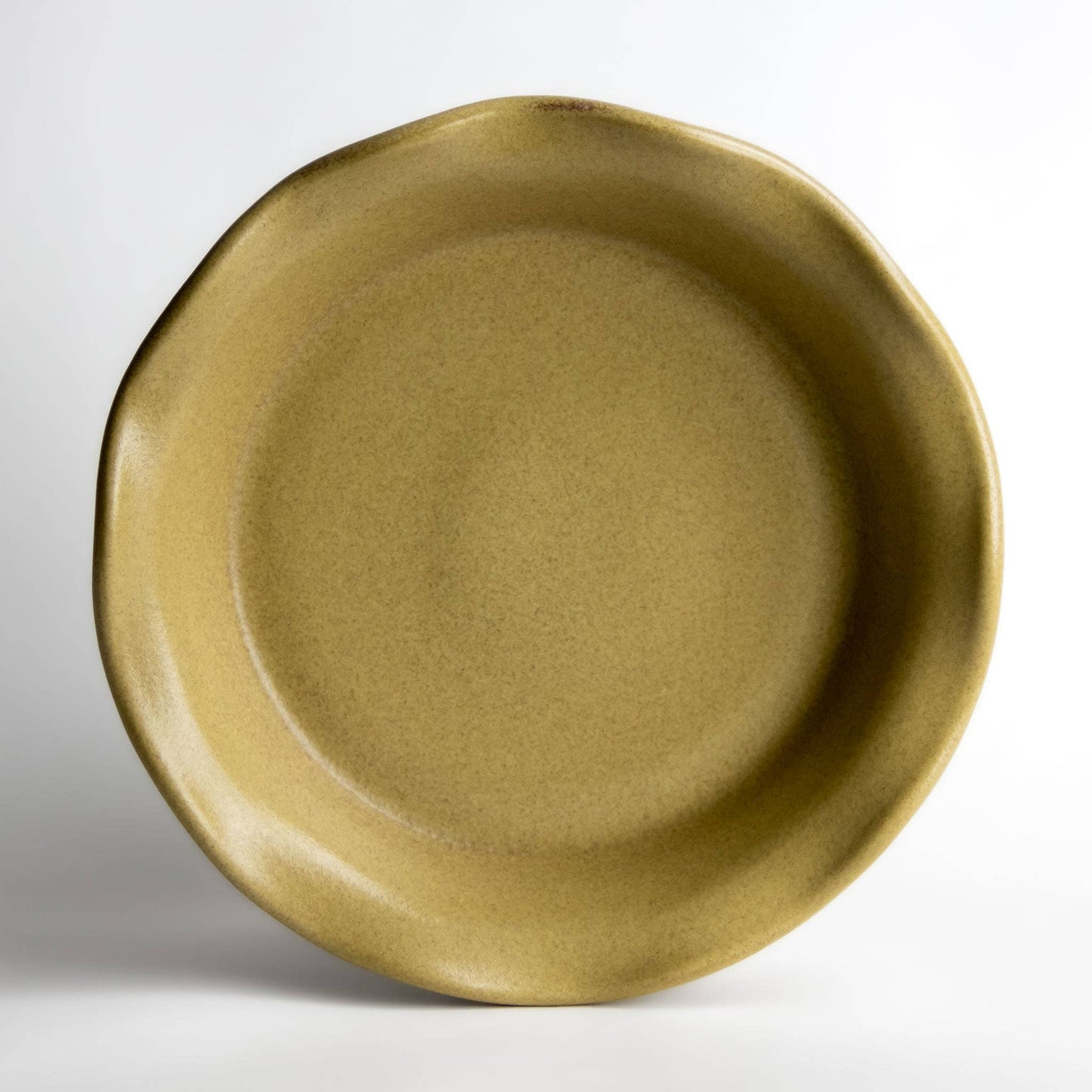 Olive  - Frilly Pie Plate - Handmade Stoneware