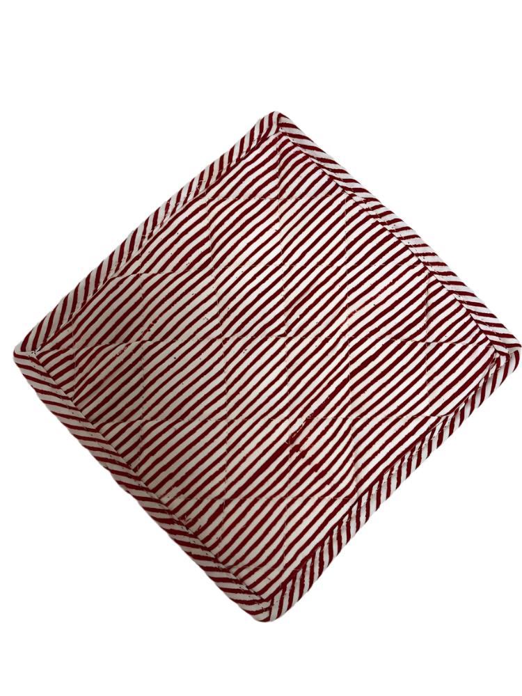 Oven Potholder Striped Red