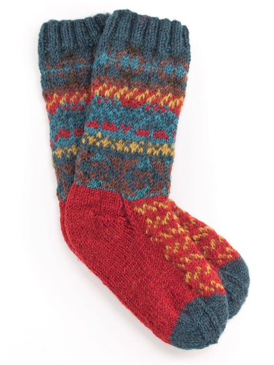 Women's Wool Knit Socks - Hadley Teal