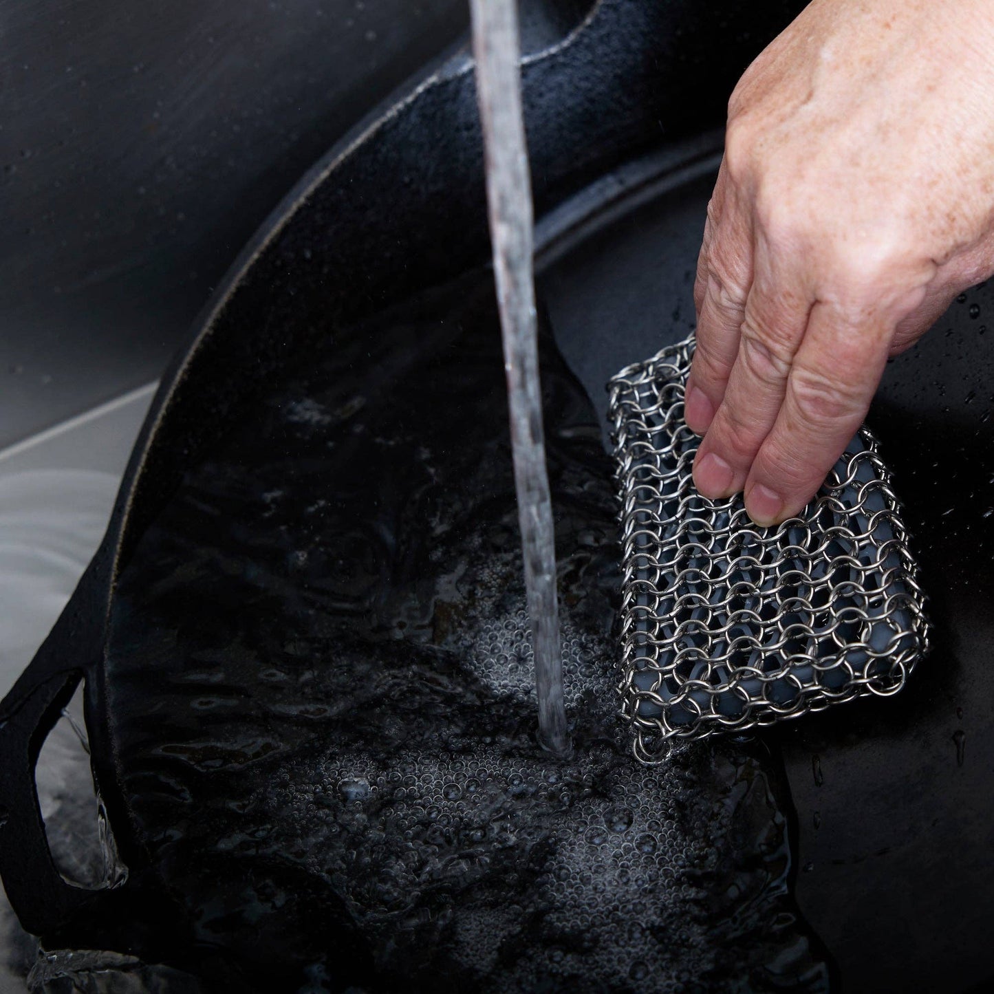 Stainless Steel Cleaning Mesh Scrubber - Cast Iron & Grill Cleaner