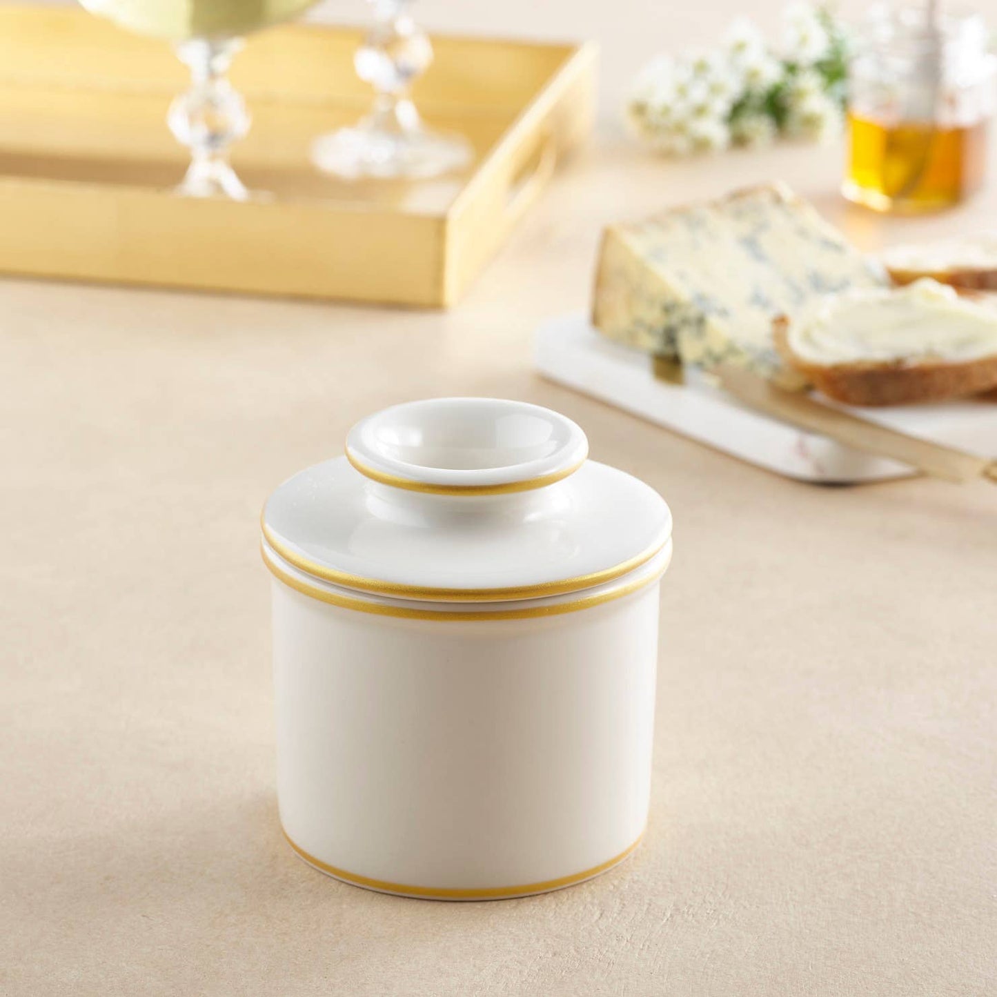 The Original Butter Bell® Crock - Le Bistro Gold Trim