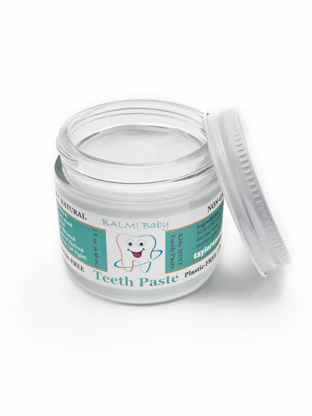 Natural Baby Tooth Paste in a Glass Jar
