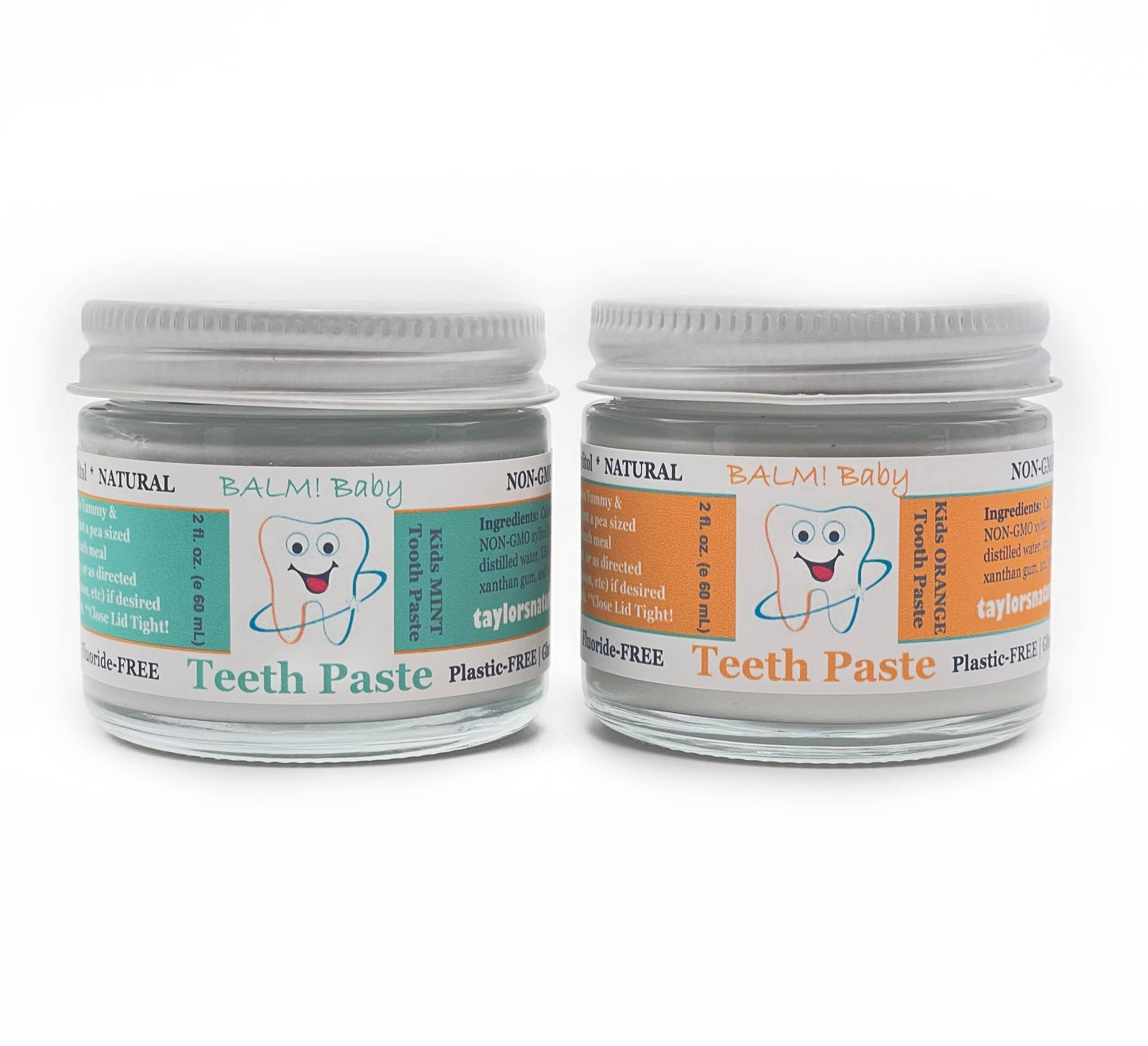 Natural Baby Tooth Paste in a Glass Jar