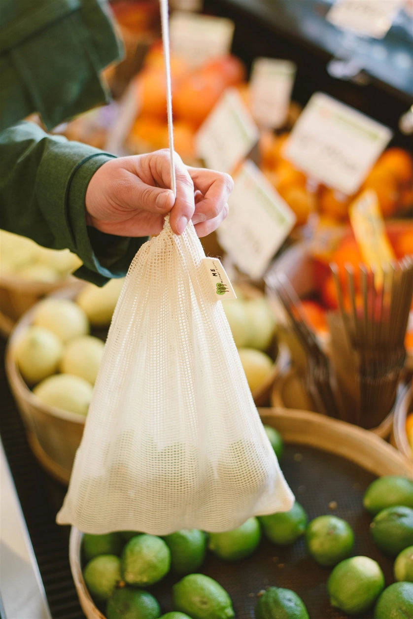 Organic Cotton Mesh Produce Bags - 3 Pack