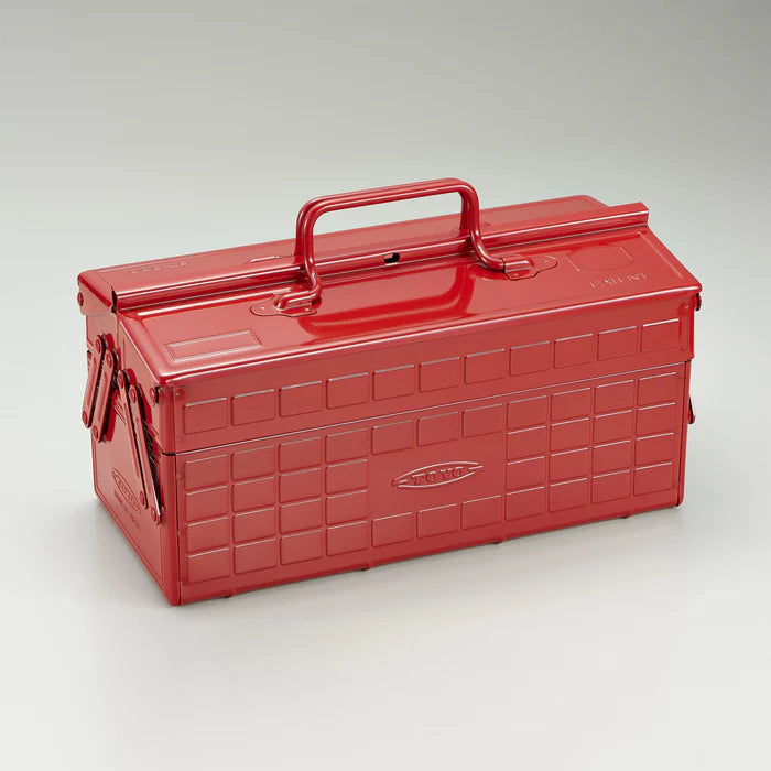 Toyo Steel Japanese two level classic toolbox. Red color. 