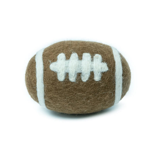 Football Dog Toy - Felted Wool - No Squeaker - Single Ball