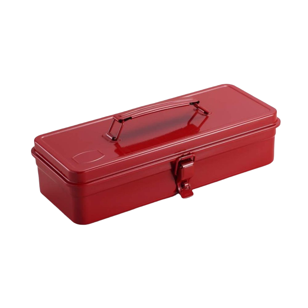 Toyo - Steel Toolbox with Top Handle and Flat Lid T-320 - Red