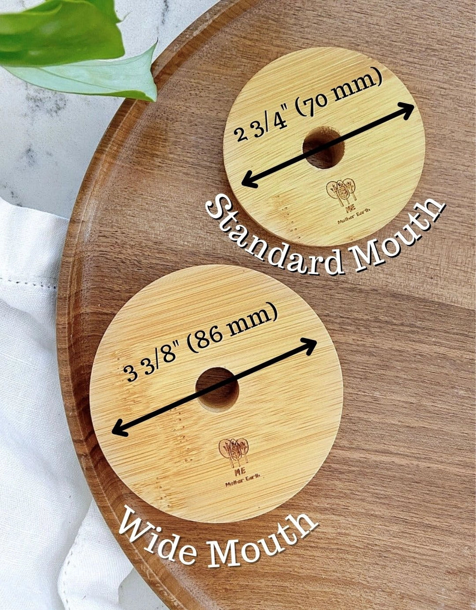 Bamboo Mason Jar Lid - Wide