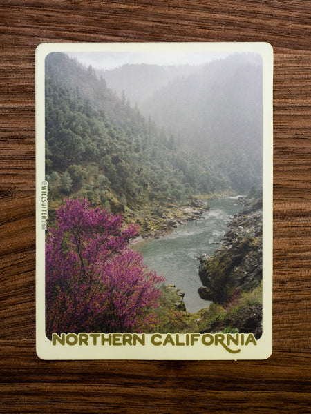 Trinity River Redbud - Northern California 3x4 Inch Sticker